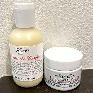 Kiehl’s travel set. Crème De Corps and ultra facial cream. New-sealed